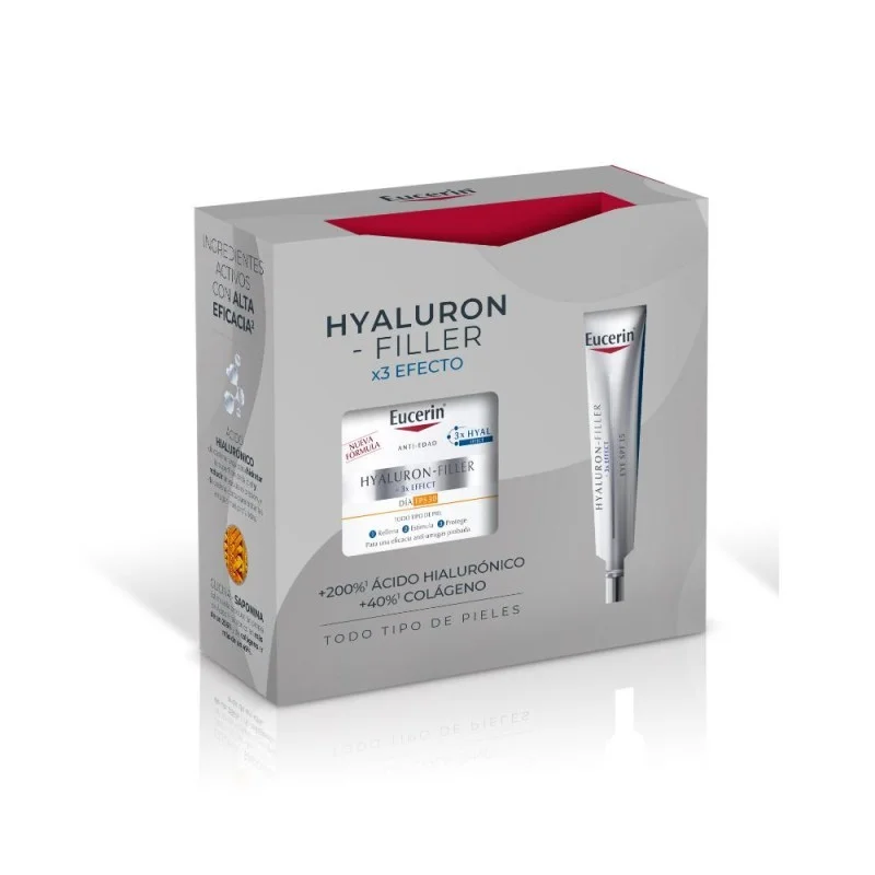 EUCERIN PACK HYALURON FILLER X3XEFFECT FPS30 + CONTORNO DE OJOS
