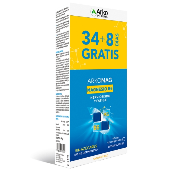 ARKOMAG MAGNESIO + VIT B6 34+8 COMPRIMIDOS EFERVESCENTES