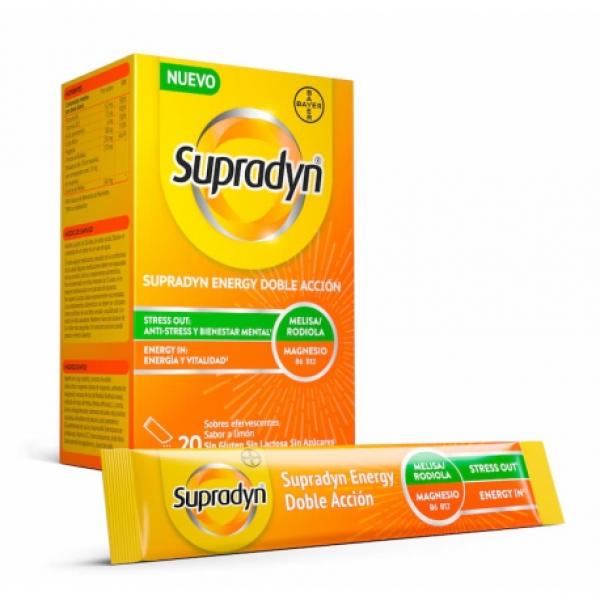 SUPRADYN ENERGY DOBLE ACCION SABOR LIMON 20 SOBRES EFREVESCENTES