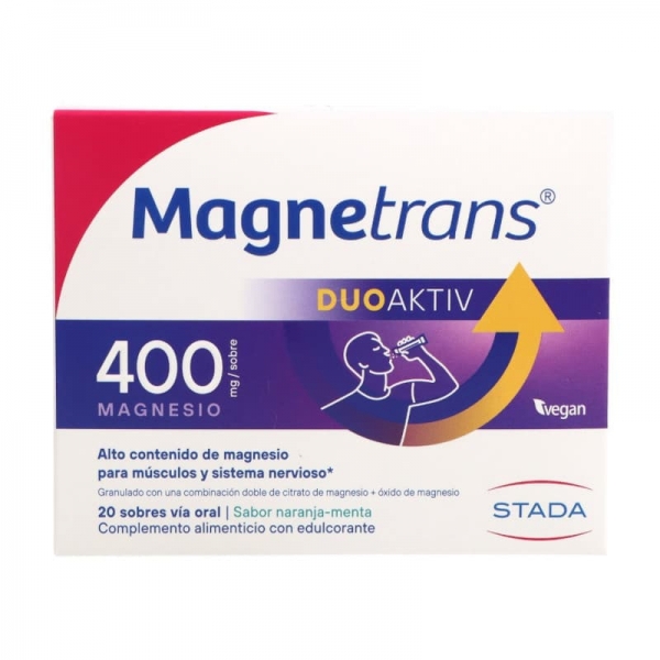 MAGNETRANS DUOAKTIV 400 MAGNESIO SABOR NARANJA-MENTA 20 SOBRES