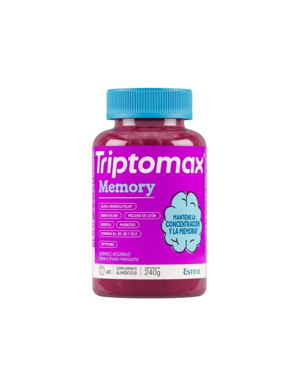 TRIPTOMAX MEMORY SABOR FRESA MANZANA 60 GUMMIES
